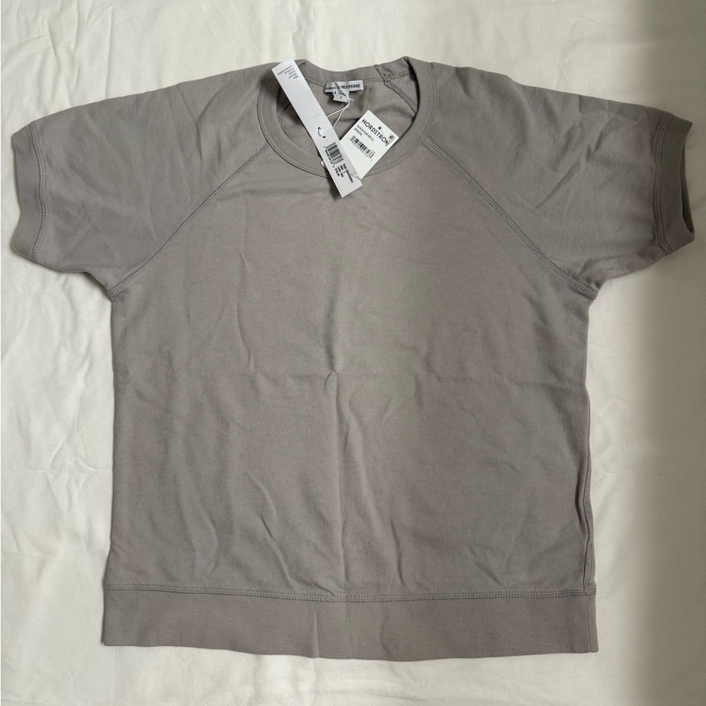 James Perse Gray Short Sleeve Sweater. Size 2 (M). NWT